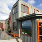 Walkway extends right across original home and extension